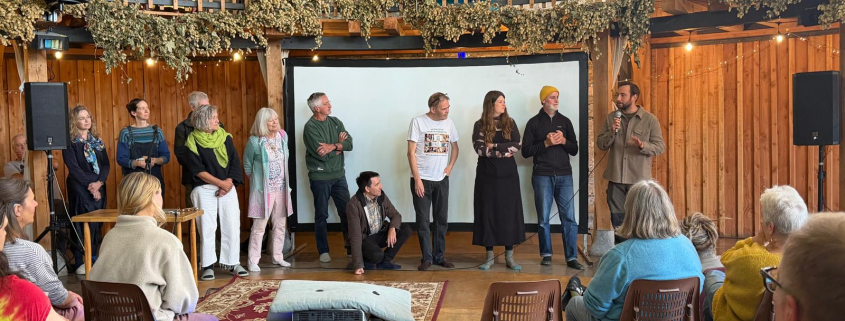 Photo of wellbeing team introducing themselves at the compassionate mental health gathering at coed hills